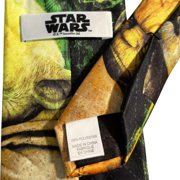 Star Wars Yoda Tie Men One Size Lightsaber Print Geek Chic Academic Preppy - Picture 7 of 7